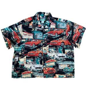 Reyn Spooner Shirt Short Sleeve Hawaiian Floral Tropical T Bird Theatre Car S